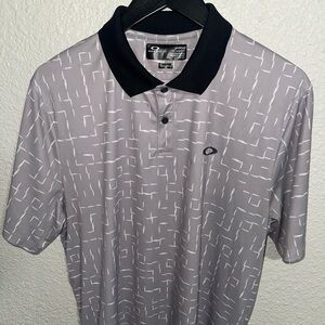 Oakley Men's Patterned Polo Shirt - Gray and Black
